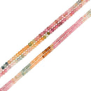 Gradient Multi-color Tourmaline Faceted Rondelle Beads Size 2x3mm 3x4mm 15.5"Std