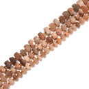 Multi Peach Moonstone Faceted Rondelle Wheel Beads 5x8mm 5x9mm 6x10mm 15.5" Strd