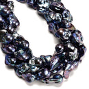 Grade A Peacock Fresh Water Pearl Baroque Shape Beads 15-21x21-26mm 15.5" Strand