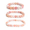 Pink Opal Smooth Round Beaded Bracelet 6mm 8mm 10mm 7.5'' Length 3 PCS Per Set