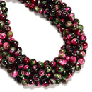 Galaxy Green Hot Pink Tiger Eye Smooth Round Beads Size 6mm 8mm 10mm 15.5" Strd