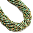 Natural Turquoise Heishi Disc Beads Size 2x4.5mm 15.5'' Strand