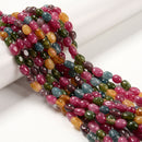 Multi-color Tourmaline Color Dyed Jade Pebble Nugget Beads 6x8-9mm 15.5'' Strand