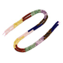 12 Multi-color Gemstone Smooth Rondelle Beads Size 2x4mm 15.5" Strand
