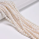 Natural White Fresh Water Pearl Baroque Shape Beads Size 6x7mm 6x8mm 15'' Strand