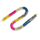 10 Gradient Multi-color Gemstone Smooth Rondelle Beads Size 4x6mm 15.5" Strand