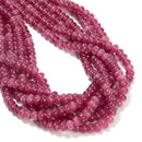 Fuchsia Color Dyed Jade Smooth Rondelle Beads Size 4x6mm 15.5'' Strand