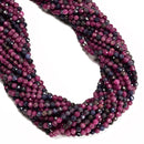 Ruby Sapphire Mixed Faceted Round Beads Size 4mm 15.5'' Strand