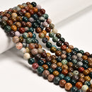 Natural Ocean Jasper Smooth Round Beads Size 4mm 5mm 6mm 8mm 15.5'' Strand