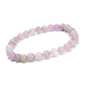 Natural Purple Kunzite Smooth Round Beaded Bracelet 6mm 7.5'' Length 3 PCS/Set