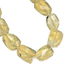 Cloudy Yellow Quartz Faceted Twist Freeform Slice Beads 30x40mm 15.5'' Strand