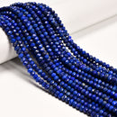 Natural Lapis Lazuli Faceted Rondelle Beads Size 2x3mm 3x4mm 4x5mm 15.5" Strand