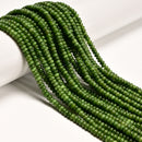 Green Color Dyed Jade Smooth Rondelle Beads Size 2x4mm 15" Strand