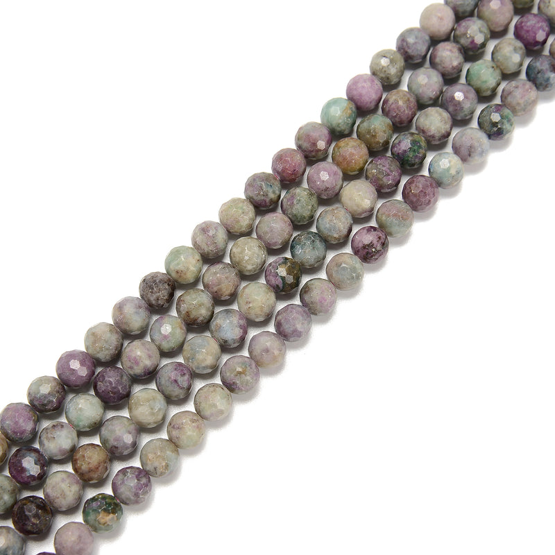 Natural Ruby in Kyanite Faceted Round Beads Size 6mm 8mm 9.5-10mm 15.5'' Strand