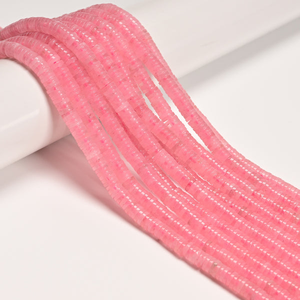 Natural Rose Quartz Heishi Disc Beads Size 1.5x6mm 15" Strand