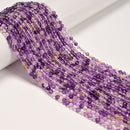 Natural Amethyst Citrine Clear Quartz Faceted Round Beads 2mm 3mm 4mm15.5'' Strd