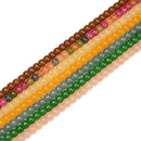 03 Mixed Colors Dyed Jade Smooth Rondelle Wheel Beads Size 7x8mm 15" Strand