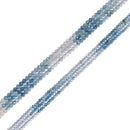 Natural Gradient Aquamarine Faceted Round Beads Size 2mm 3mm 15.5" Strand