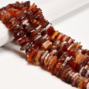 Graduated Natural Carnelian Irregular Slice Discs Beads Size 12-20mm 16" Strand