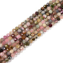 Natural Multi Tourmaline & Lepidolite Faceted Round Beads Size 6mm 15.5'' Strand