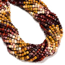Natural Gradient Mookaite Faceted Cube Beads Size 4mm 15.5" Strand