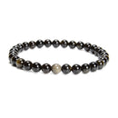 Gold Sheen Obsidian Smooth Round Beads Bracelet 6mm to 10mm 7.5''Length 3PCS/Set