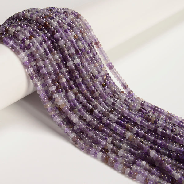 Natural Multi-color Amethyst Smooth Rondelle Beads Size 2x4mm 15'' Strand