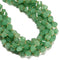 Natural Green Aventurine Faceted Spiral Twist Beads Size 10mm 15.5'' Strand