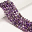 Natural Amethyst Smooth Round Beads Size 6mm 7mm 8mm 15.5'' Strand