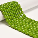 Peridot Color Dyed Jade Rice Shape Beads Size 8x12mm 15.5'' Strand