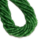 Green Color Dyed Jade Smooth Rondelle Beads Size 4x6mm 15.5" Strand