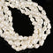 White Coated Shell Pearl Baroque Beads Size 10x15mm 12x23mm 15.5'' Strand