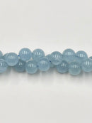 High Quality Blue Aquamarine Smooth Round Beads Size 12mm 15.5'' Strand