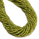 Natural Peridot Faceted Round Beads Size 4mm 15.5'' Strand