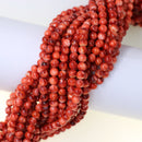 Natural Red Spiny Oyster Smooth Round Beads Size 6mm 7mm 16" Strand
