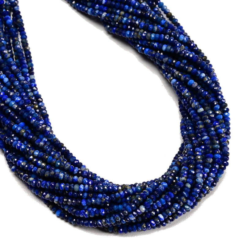 Natural Lapis Faceted Rondelle Beads Size  1.5x2mm 15.5'' Strand