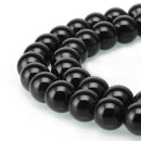 Black Onyx Smooth Round Beads 4mm 6mm 8mm 10mm 12mm 14-20mm 15.5" Strand