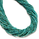 Natural Blue Turquoise Smooth Round Beads Size 2.5-3mm 16" Strand