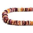 Graduated Purple Spiny Oyster Shell Rondelle Disc Beads Size 2-4x5-13mm15.5" Std