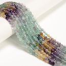 Gradient Natural Fluorite Faceted Round Beads Size 5mm 15.5'' Strand