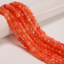 Orange Color Dyed Jade Faceted Cube Beads Size 7mm 15.5'' Strand