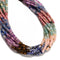 01 Multi-color Gemstone Smooth Rondelle Beads Size 2x4mm 15.5'' Strand