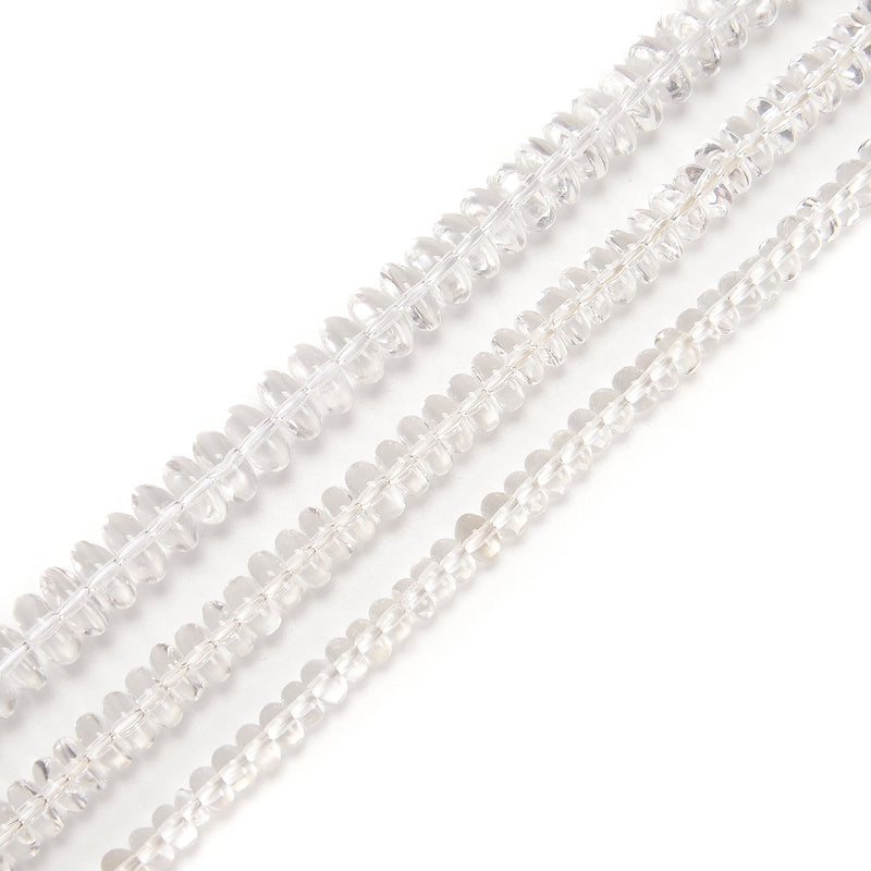 Natural Clear Quartz Smooth Rondelle Beads Size 4x6mm 4x8mm 5x10mm 15.5'' Strand