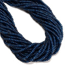 Sapphire Color Dyed Jade Smooth Rondelle Beads Size 2x4mm 15" Strand