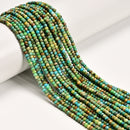 Natural Multi Color Turquoise Faceted Rondelle Beads Size 2x3mm 15.5" Strand