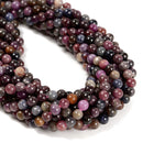 Natural Ruby & Sapphire Smooth Round Beads Size 6mm 8mm 15.5'' Strand