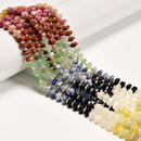 04 Gradient Multi-color Gemstone Hexagonal Rondelle Wheel Beads 3x6mm 15" Strand