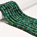 Natural Graduated Turquoise Smooth Rondelle Beads Size 9-12mm 15.5" Strand