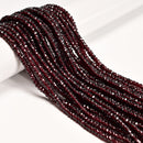 Natural Red Garnet Faceted Rondelle Beads Size 3x5mm 15.5'' Strand