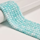 Larimar Color Dyed Jade Smooth Rondelle Beads Size 5x8mm 15.5'' Strand